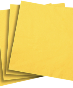 NAPKINS 33X33CM 3-LAYER, SUN YELLOW